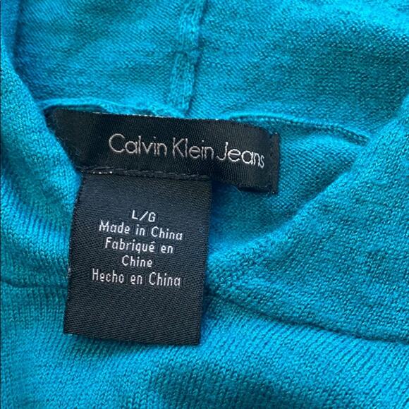 Calvin Klein Women's Merino Wool Blend Hooded Striped Sweater Size Large - Picture 7 of 10